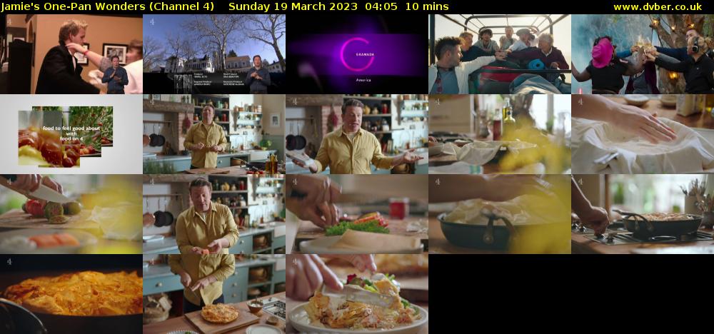 Jamie's One-Pan Wonders (Channel 4) Sunday 19 March 2023 04:05 - 04:15