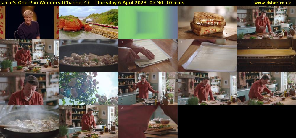 Jamie's One-Pan Wonders (Channel 4) Thursday 6 April 2023 05:30 - 05:40