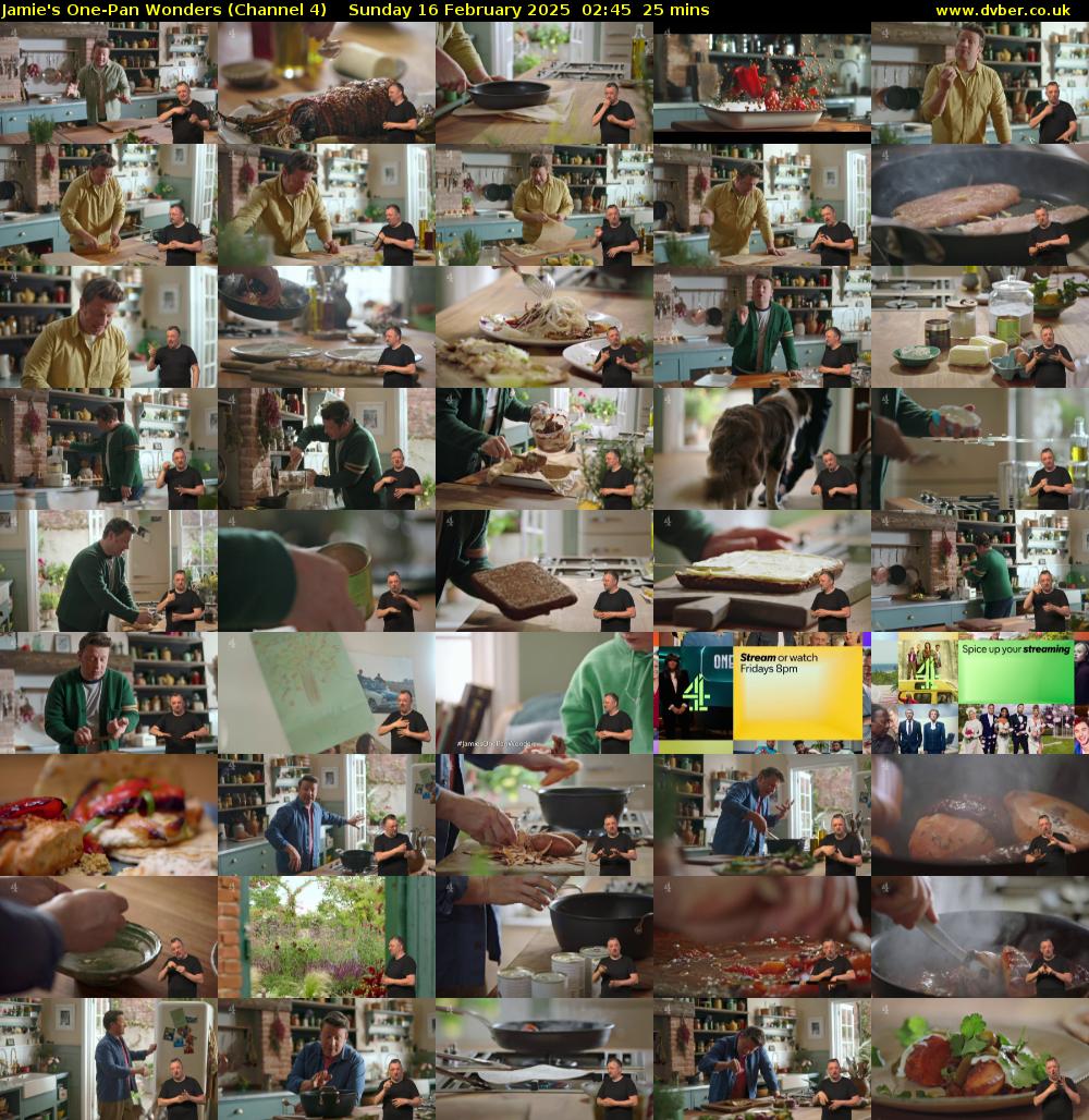 Jamie's One-Pan Wonders (Channel 4) Sunday 16 February 2025 02:45 - 03:10