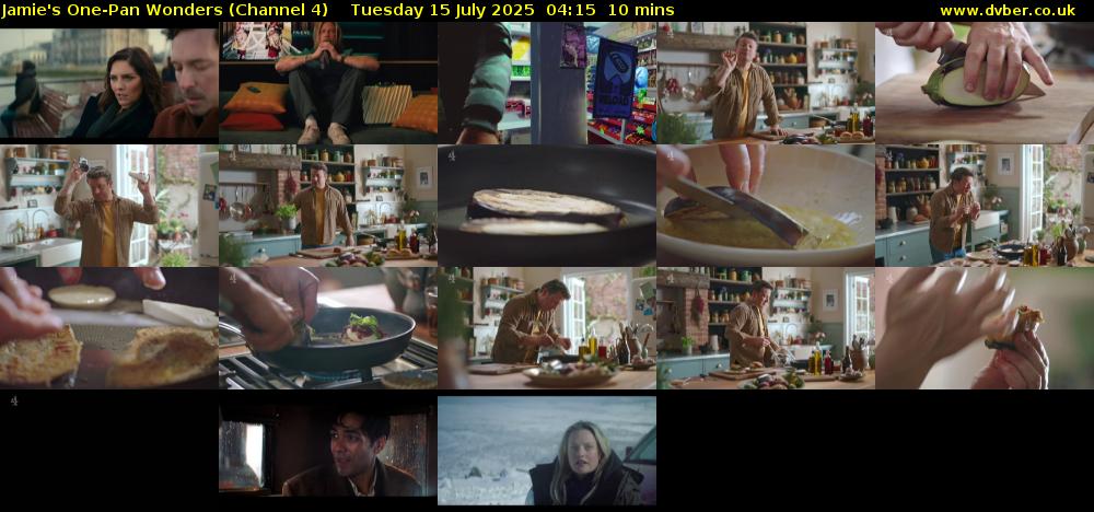 Jamie's One-Pan Wonders (Channel 4) Tuesday 15 July 2025 04:15 - 04:25