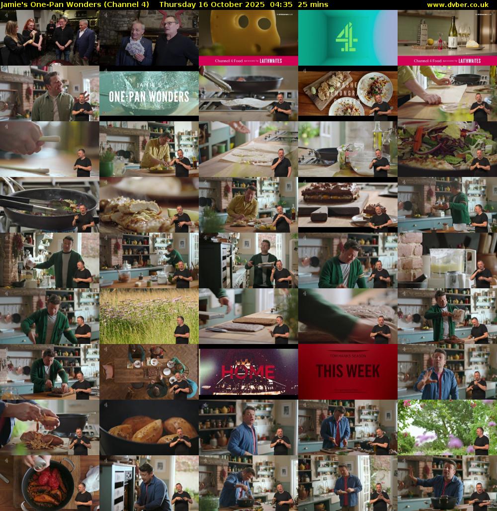 Jamie's One-Pan Wonders (Channel 4) Thursday 16 October 2025 04:35 - 05:00