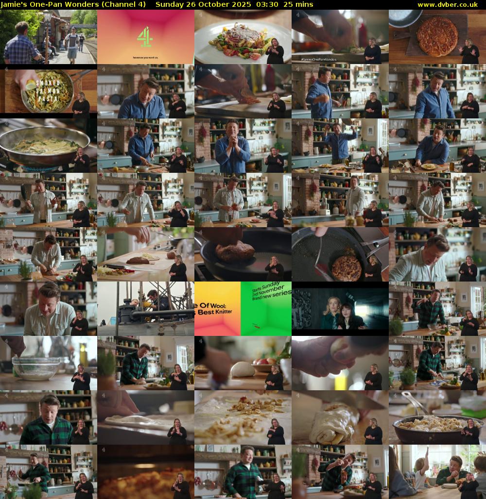 Jamie's One-Pan Wonders (Channel 4) Sunday 26 October 2025 03:30 - 03:55