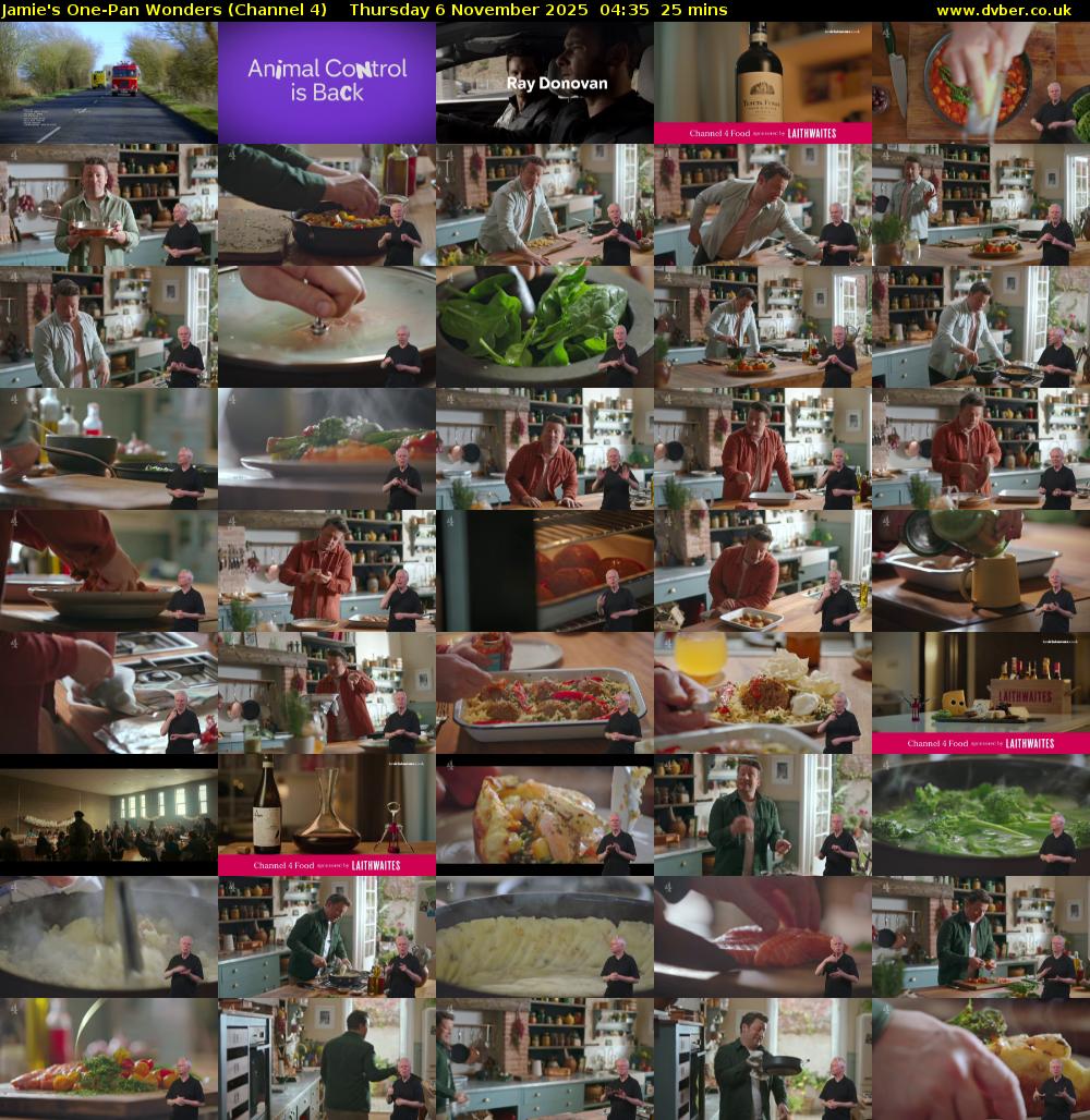 Jamie's One-Pan Wonders (Channel 4) Thursday 6 November 2025 04:35 - 05:00