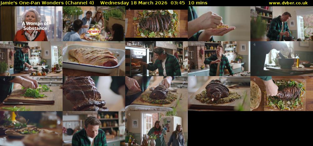 Jamie's One-Pan Wonders (Channel 4) Wednesday 18 March 2026 03:45 - 03:55