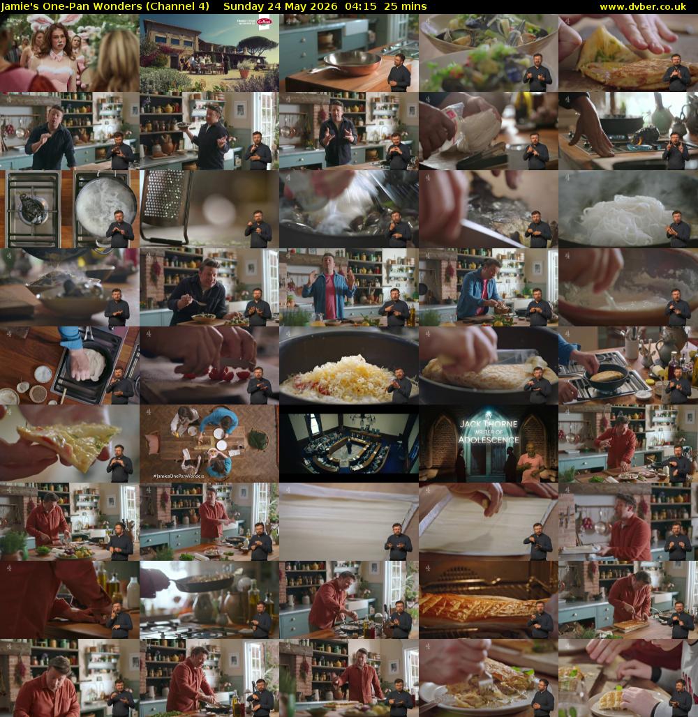 Jamie's One-Pan Wonders (Channel 4) Sunday 24 May 2026 04:15 - 04:40