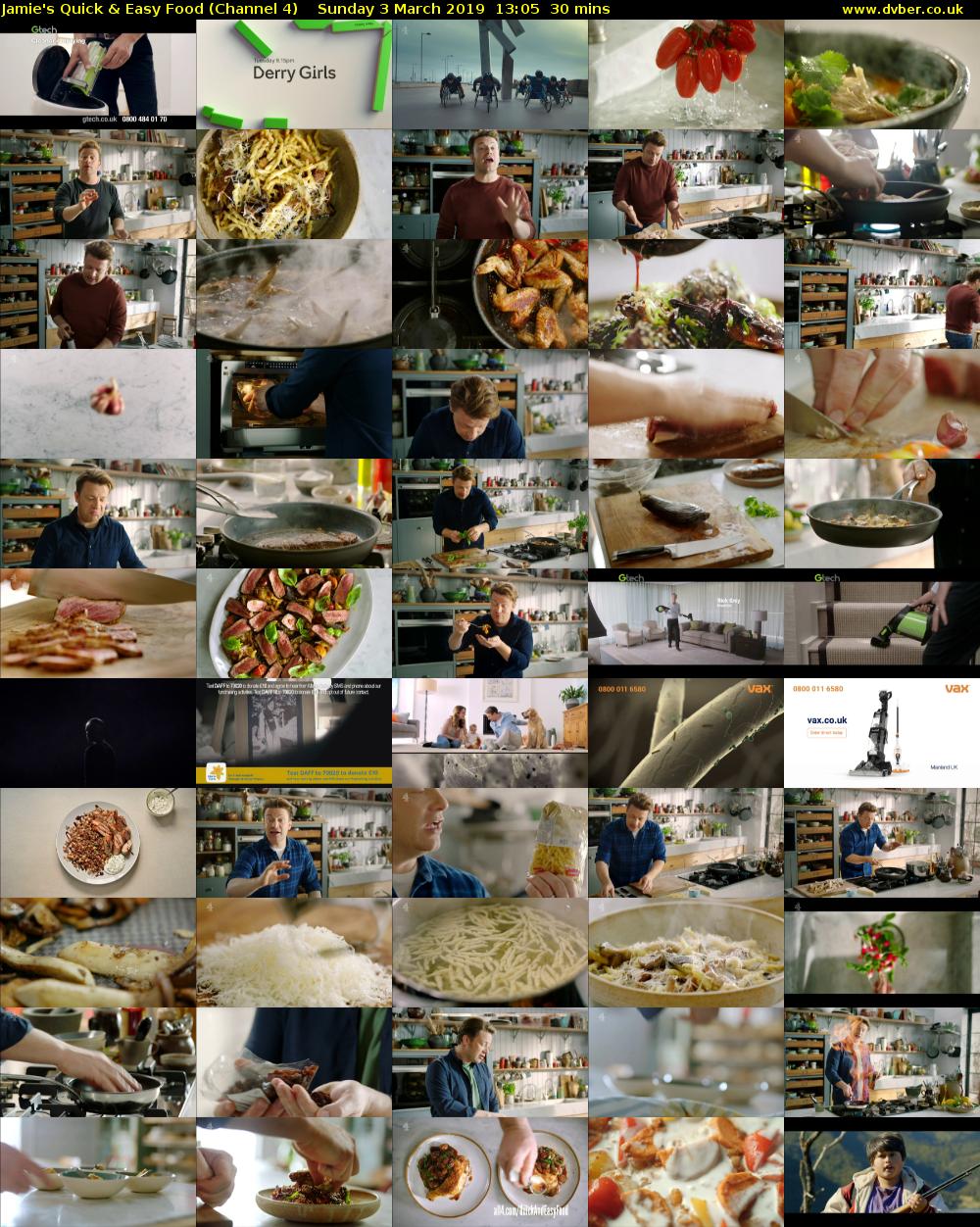 Jamie's Quick & Easy Food (Channel 4) Sunday 3 March 2019 13:05 - 13:35