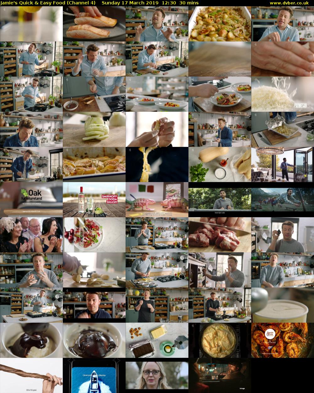 Jamie's Quick & Easy Food (Channel 4) Sunday 17 March 2019 12:30 - 13:00