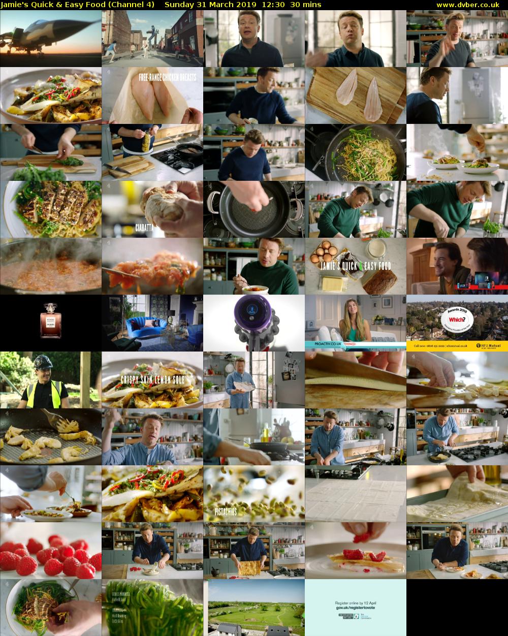Jamie's Quick & Easy Food (Channel 4) Sunday 31 March 2019 12:30 - 13:00