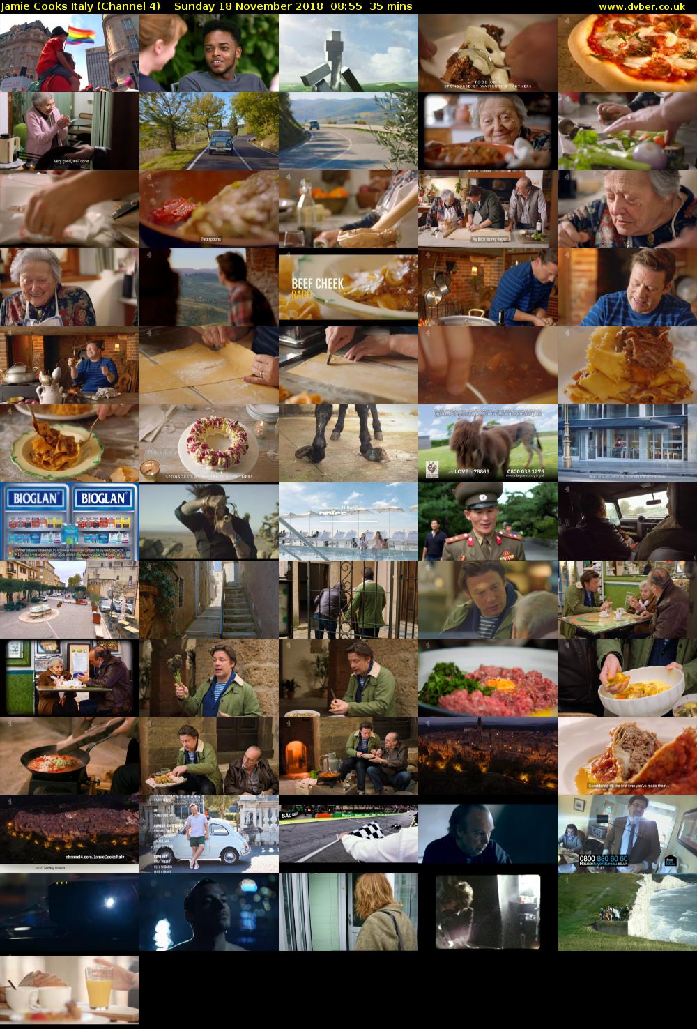 Jamie Cooks Italy (Channel 4) Sunday 18 November 2018 08:55 - 09:30