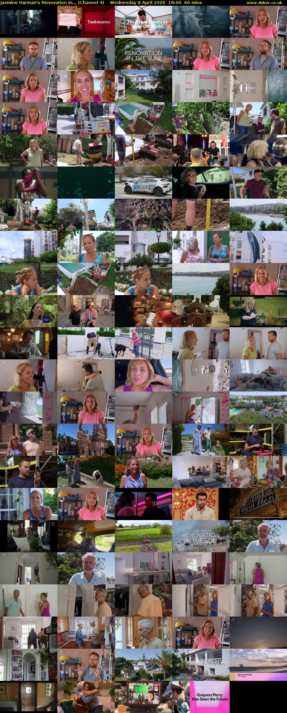 Jasmine Harman's Renovation in... (Channel 4) Wednesday 8 April 2026 18:00 - 19:00