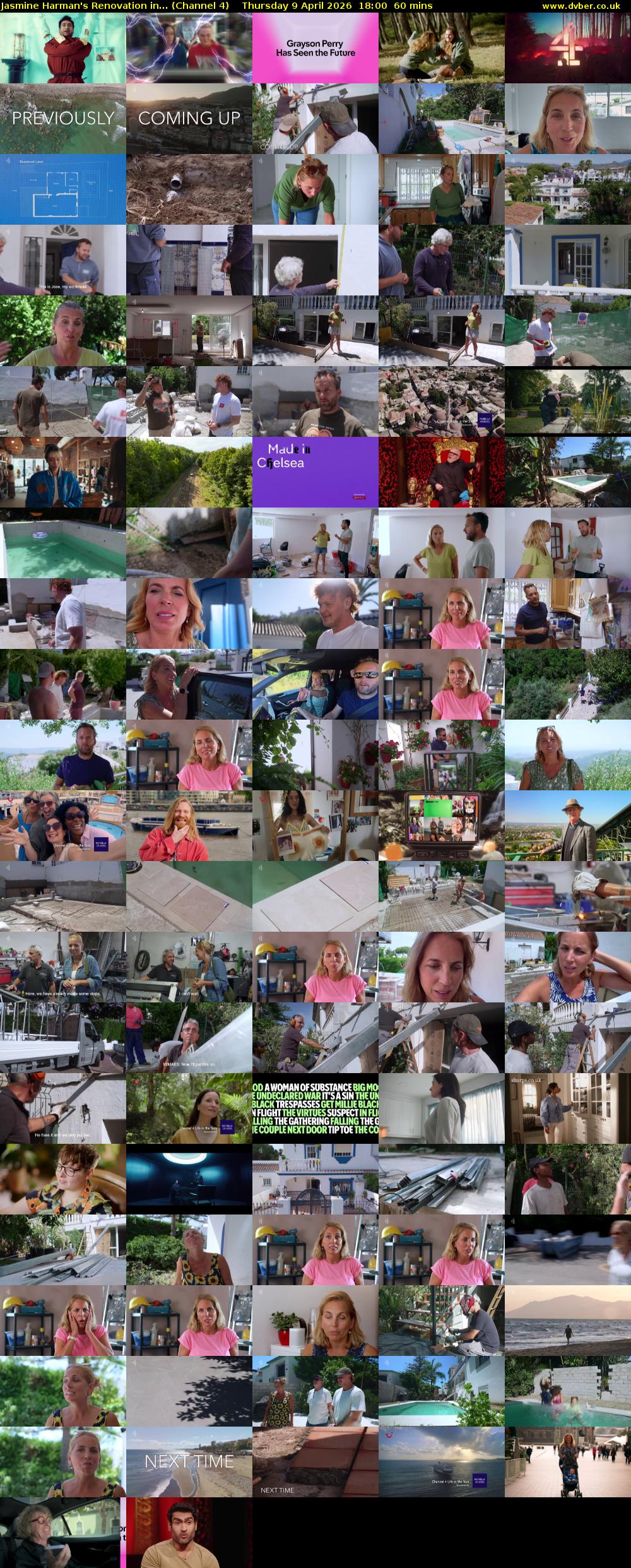 Jasmine Harman's Renovation in... (Channel 4) Thursday 9 April 2026 18:00 - 19:00