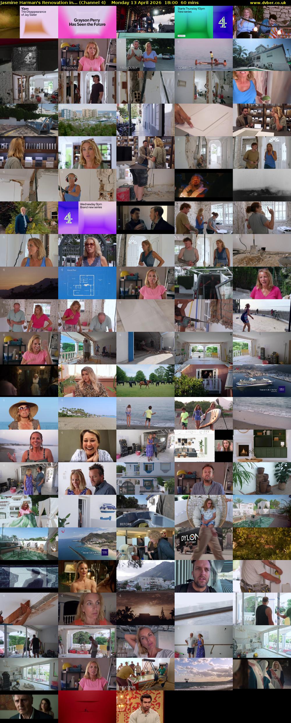 Jasmine Harman's Renovation in... (Channel 4) Monday 13 April 2026 18:00 - 19:00
