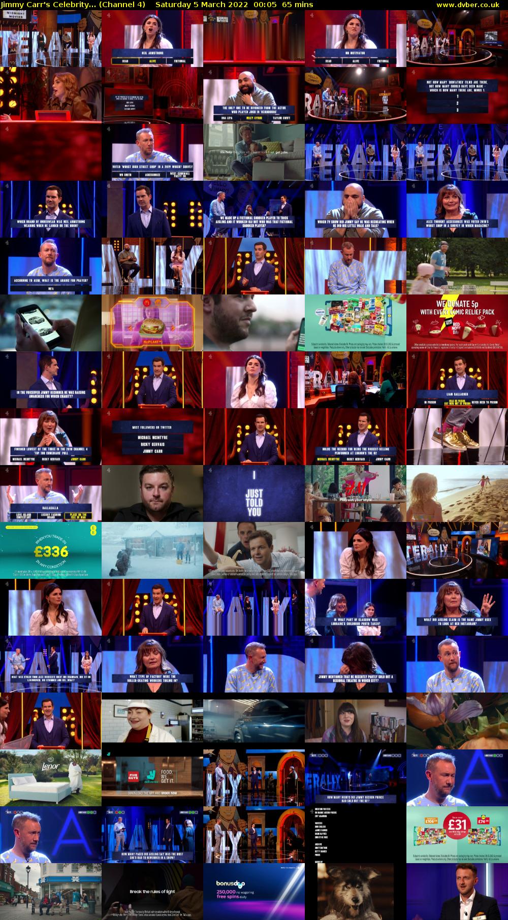 Jimmy Carr's Celebrity... (Channel 4) Saturday 5 March 2022 00:05 - 01:10