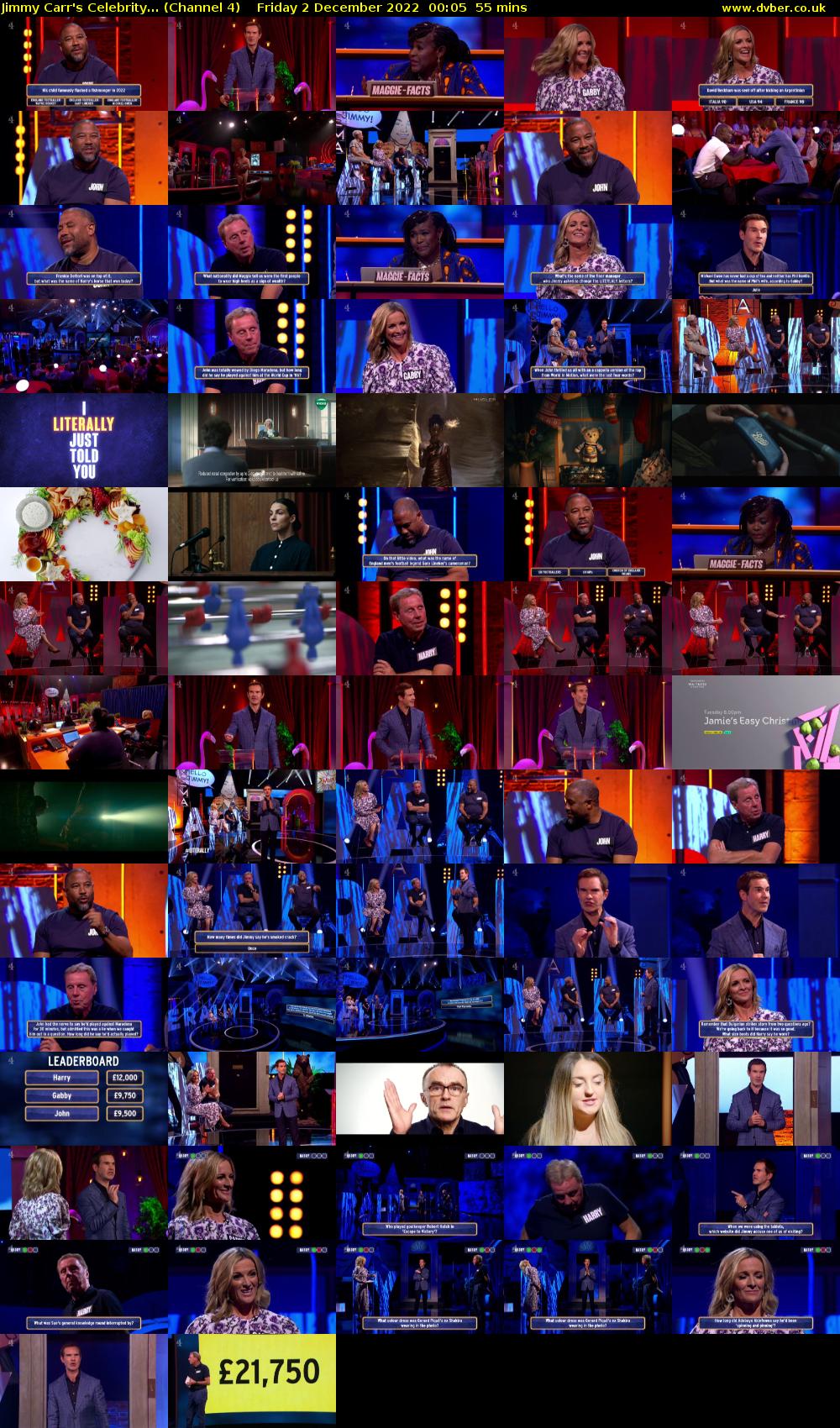 Jimmy Carr's Celebrity... (Channel 4) Friday 2 December 2022 00:05 - 01:00