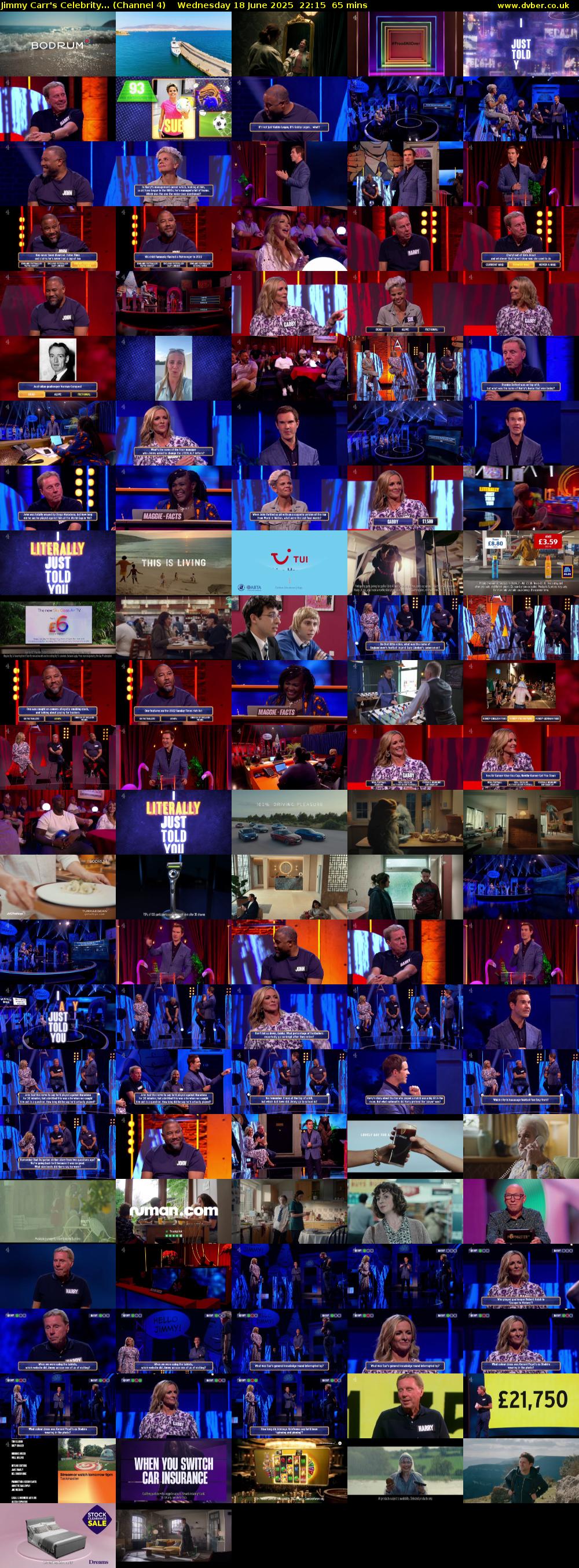 Jimmy Carr's Celebrity... (Channel 4) Wednesday 18 June 2025 22:15 - 23:20