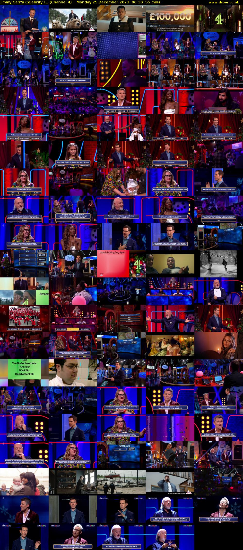 Jimmy Carr's Celebrity I... (Channel 4) Monday 25 December 2023 00:30 - 01:25