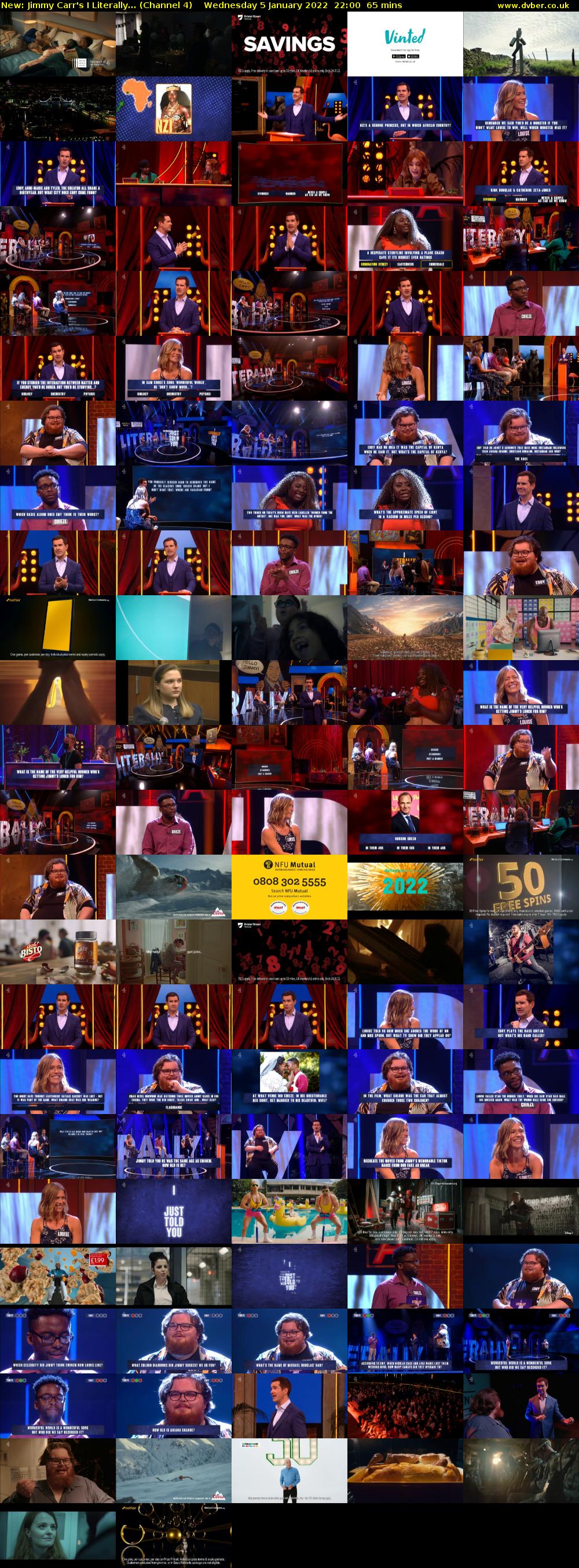 Jimmy Carr's I Literally... (Channel 4) Wednesday 5 January 2022 22:00 - 23:05