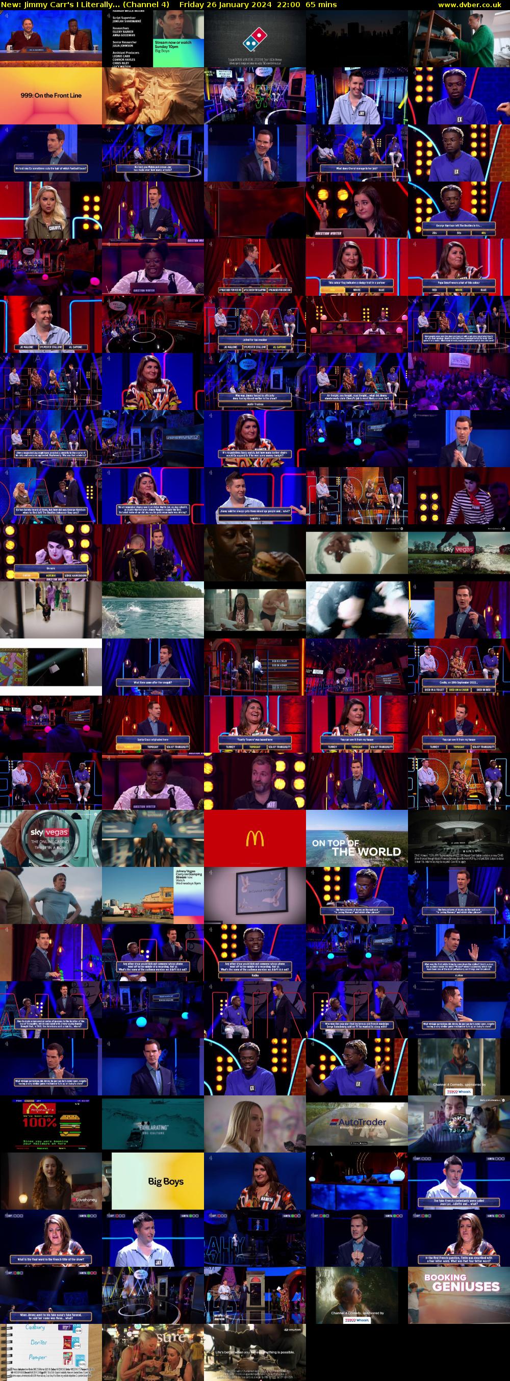 Jimmy Carr's I Literally... (Channel 4) Friday 26 January 2024 22:00 - 23:05