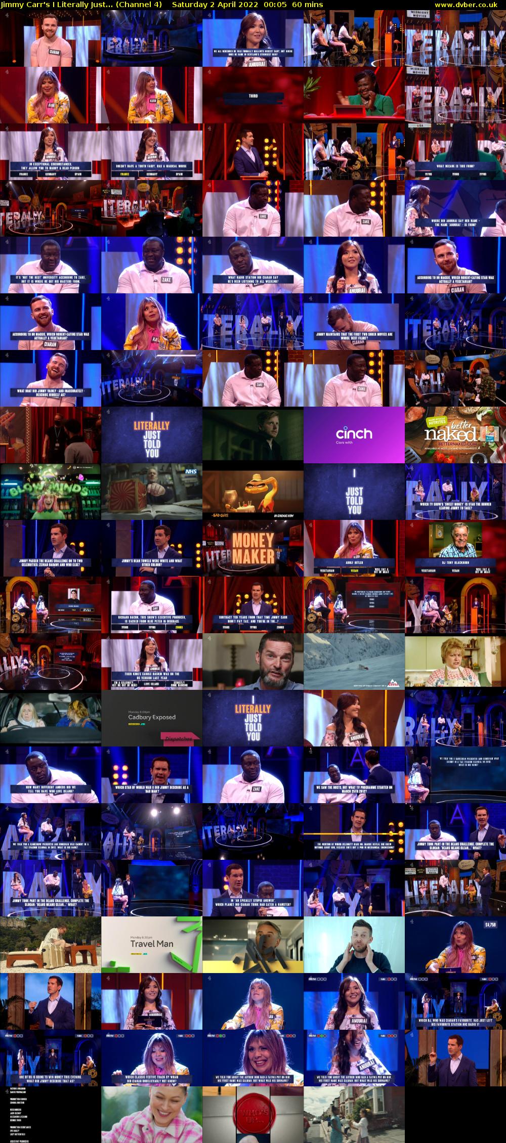 Jimmy Carr's I Literally Just... (Channel 4) Saturday 2 April 2022 00:05 - 01:05