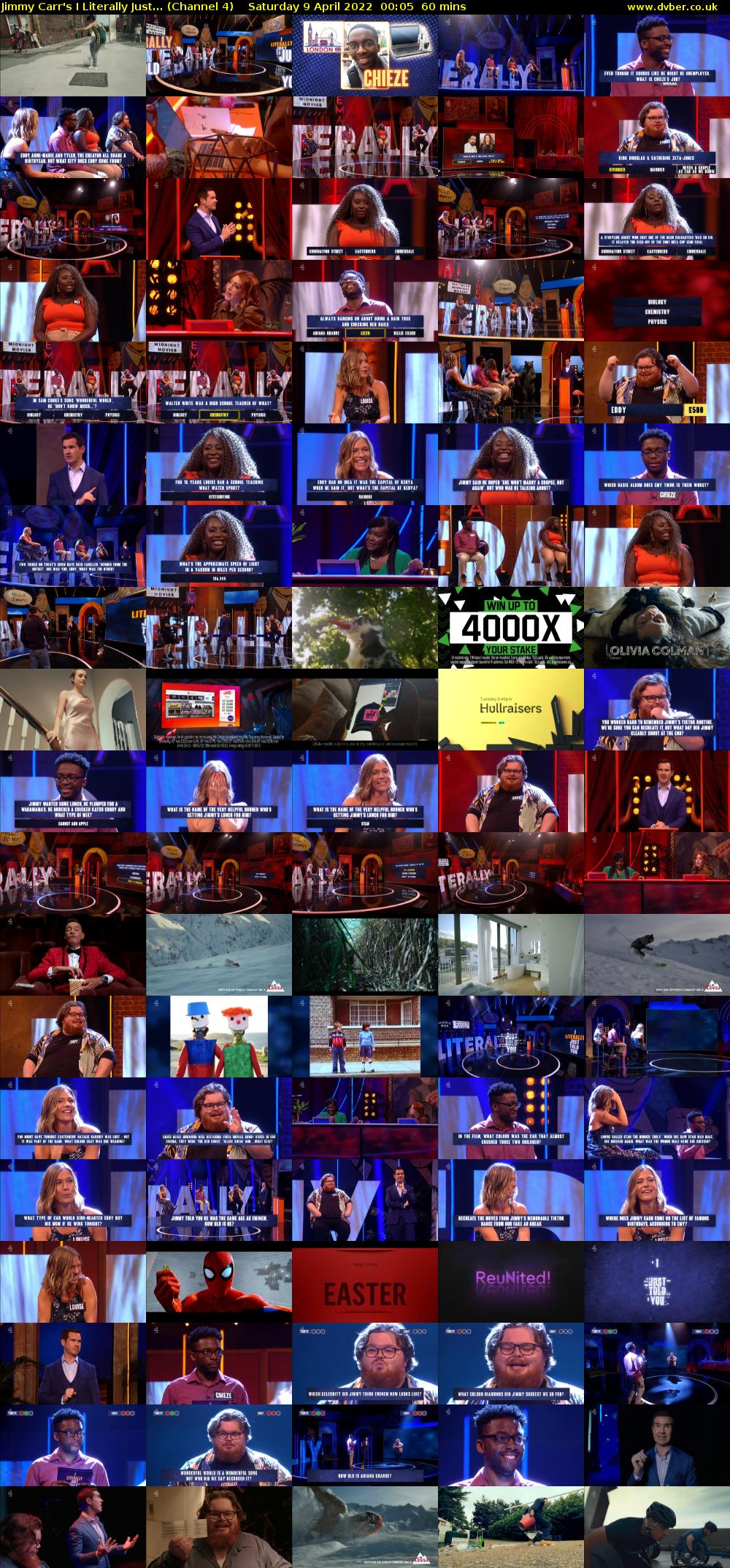 Jimmy Carr's I Literally Just... (Channel 4) Saturday 9 April 2022 00:05 - 01:05