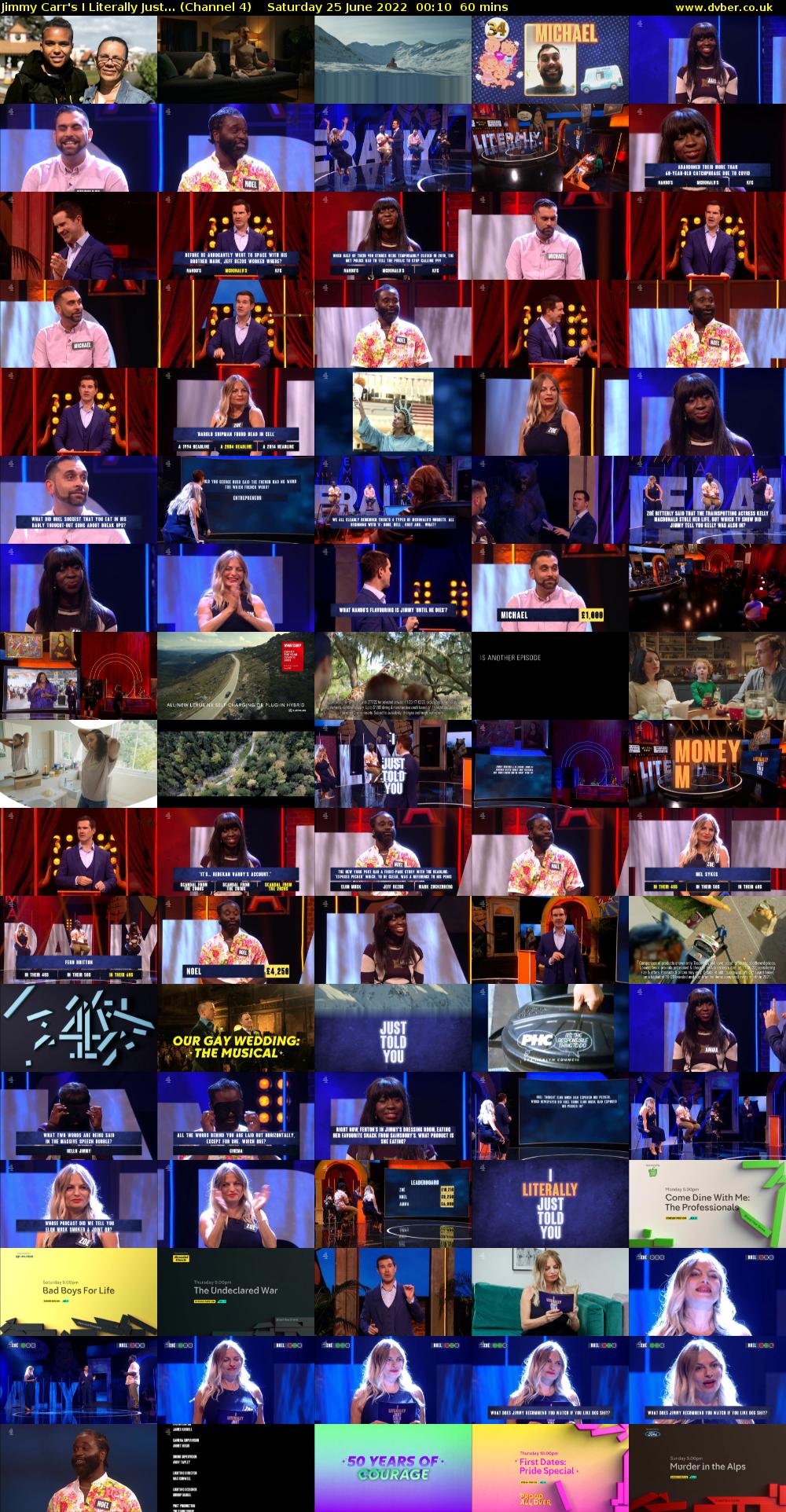 Jimmy Carr's I Literally Just... (Channel 4) Saturday 25 June 2022 00:10 - 01:10