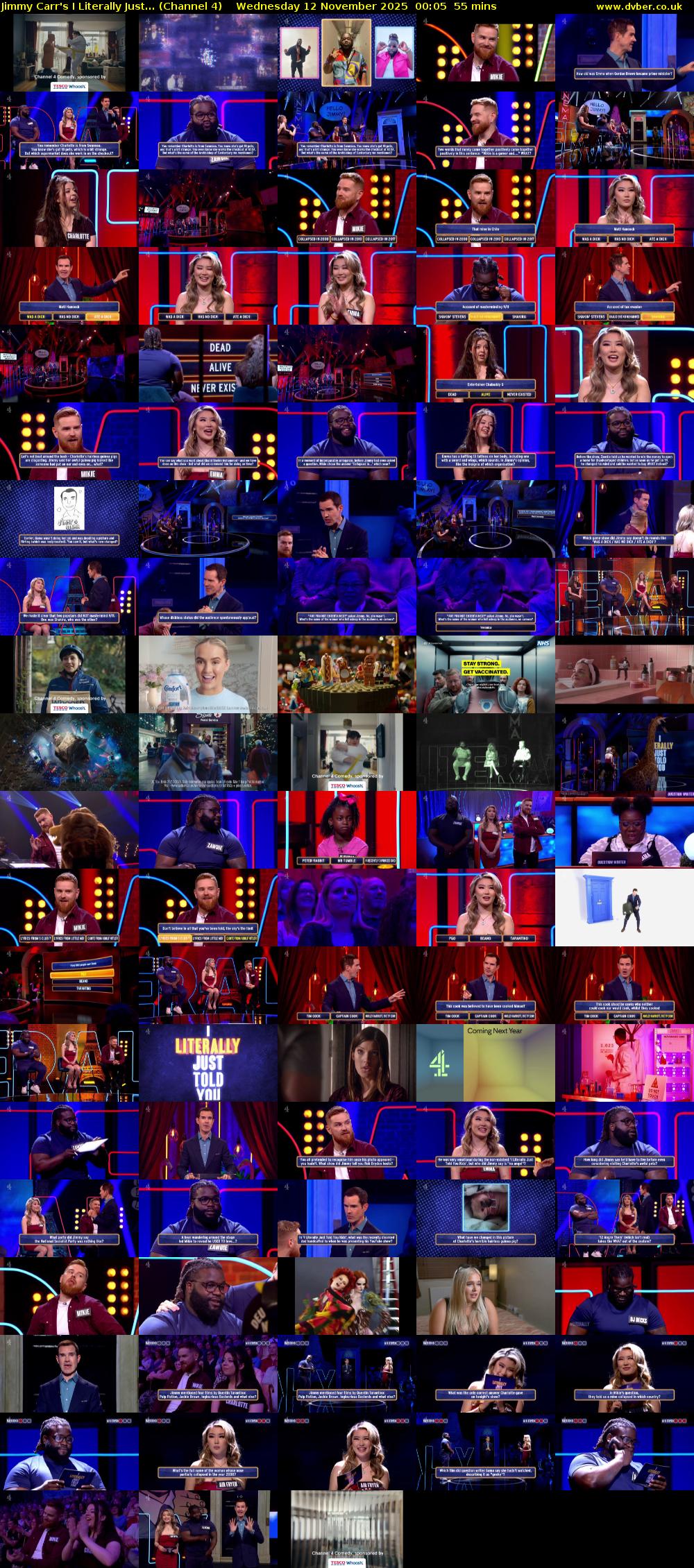 Jimmy Carr's I Literally Just... (Channel 4) Wednesday 12 November 2025 00:05 - 01:00