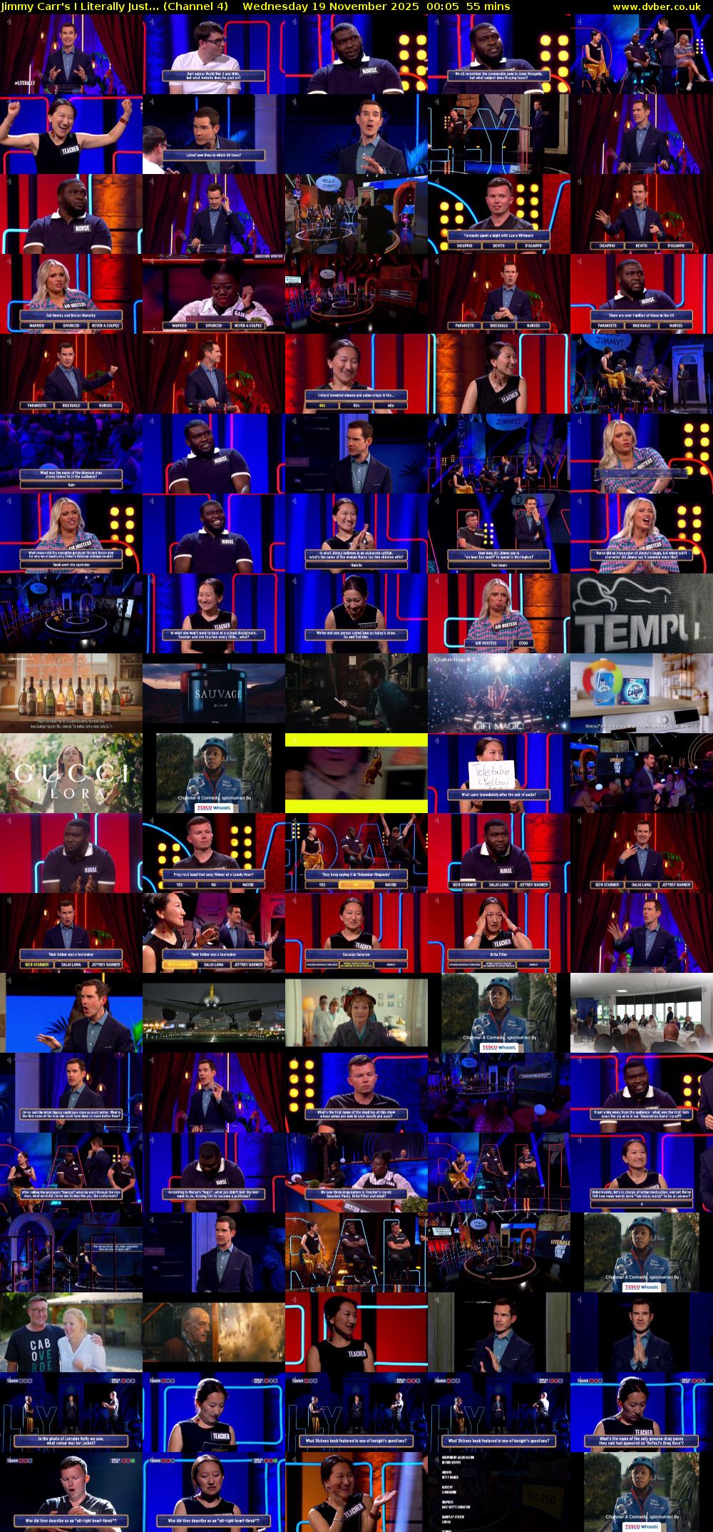 Jimmy Carr's I Literally Just... (Channel 4) Wednesday 19 November 2025 00:05 - 01:00