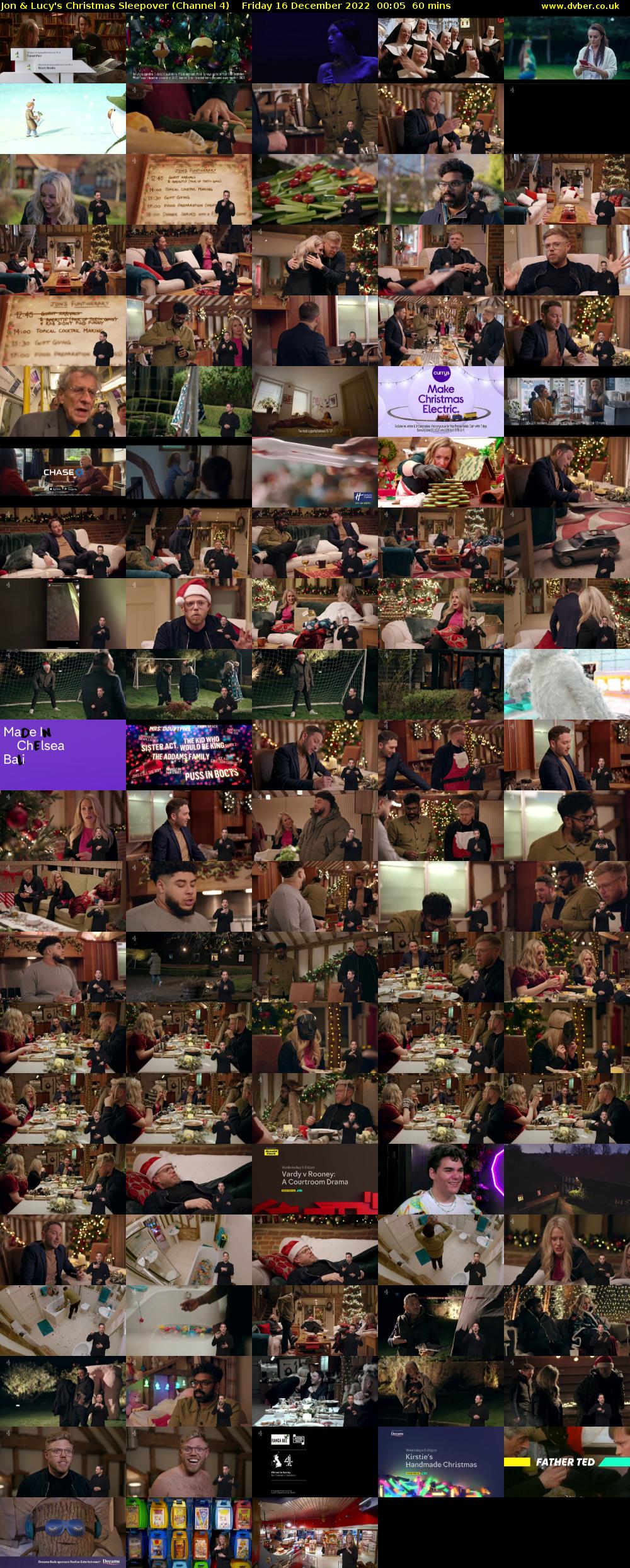 Jon & Lucy's Christmas Sleepover (Channel 4) Friday 16 December 2022 00:05 - 01:05