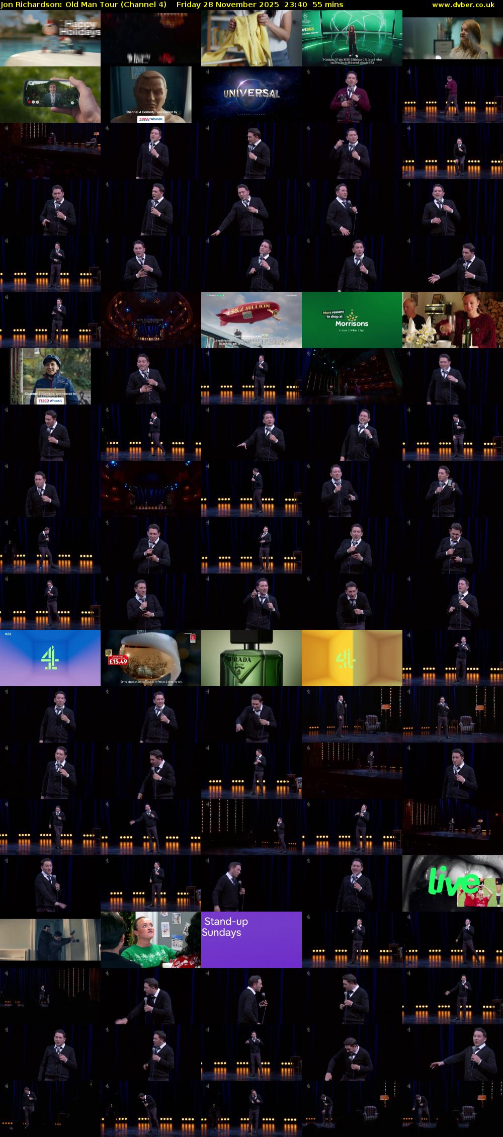 Jon Richardson: Old Man Tour (Channel 4) Friday 28 November 2025 23:40 - 00:35