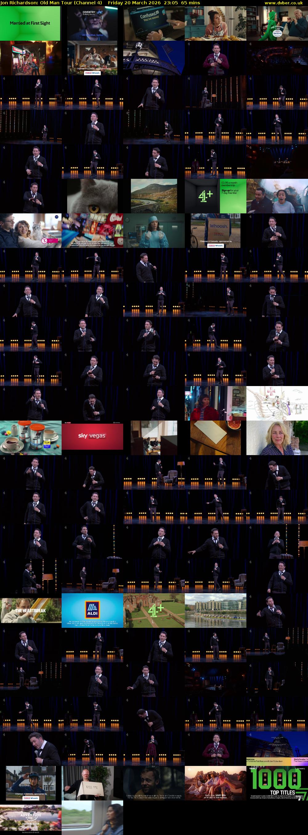 Jon Richardson: Old Man Tour (Channel 4) Friday 20 March 2026 23:05 - 00:10