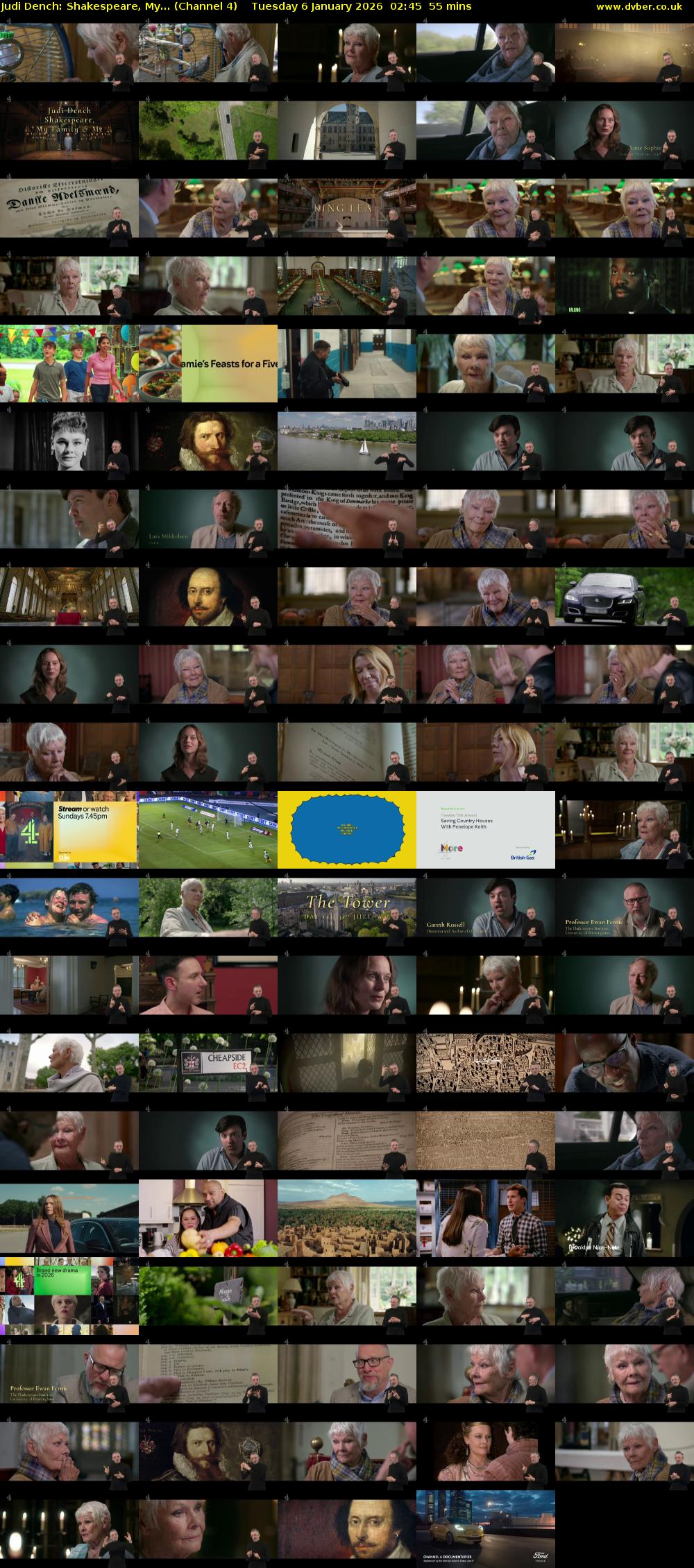 Judi Dench: Shakespeare, My... (Channel 4) Tuesday 6 January 2026 02:45 - 03:40