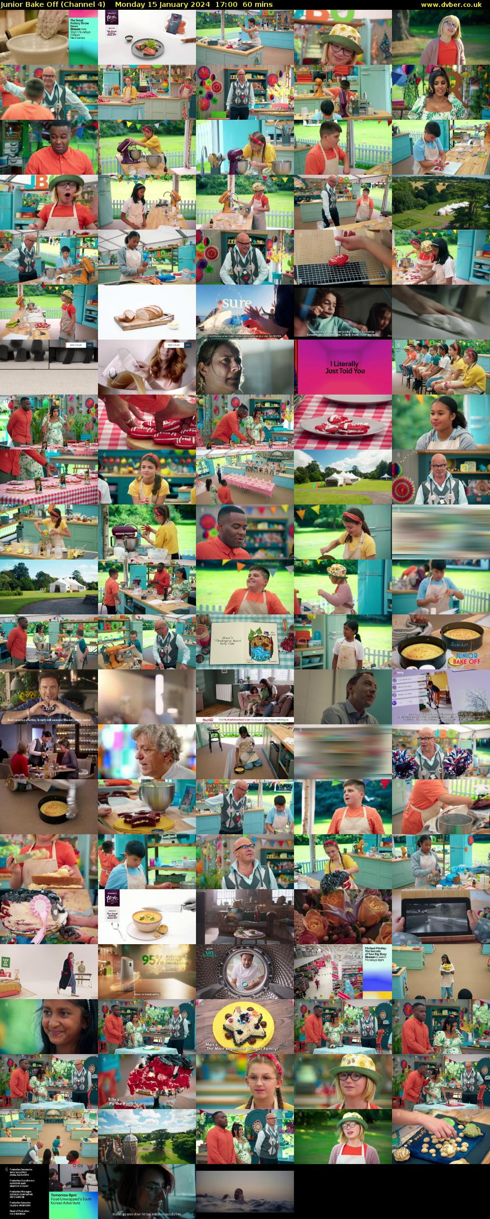 Junior Bake Off (Channel 4) Monday 15 January 2024 17:00 - 18:00