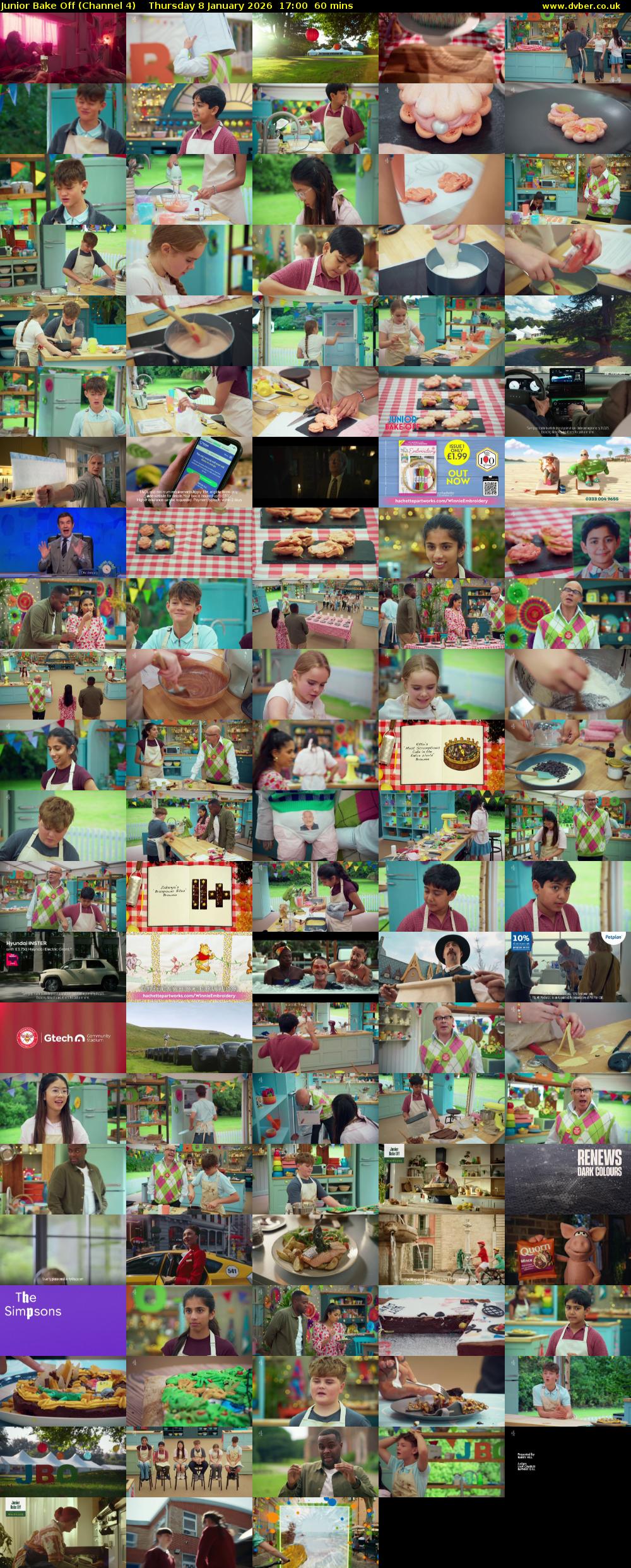 Junior Bake Off (Channel 4) Thursday 8 January 2026 17:00 - 18:00