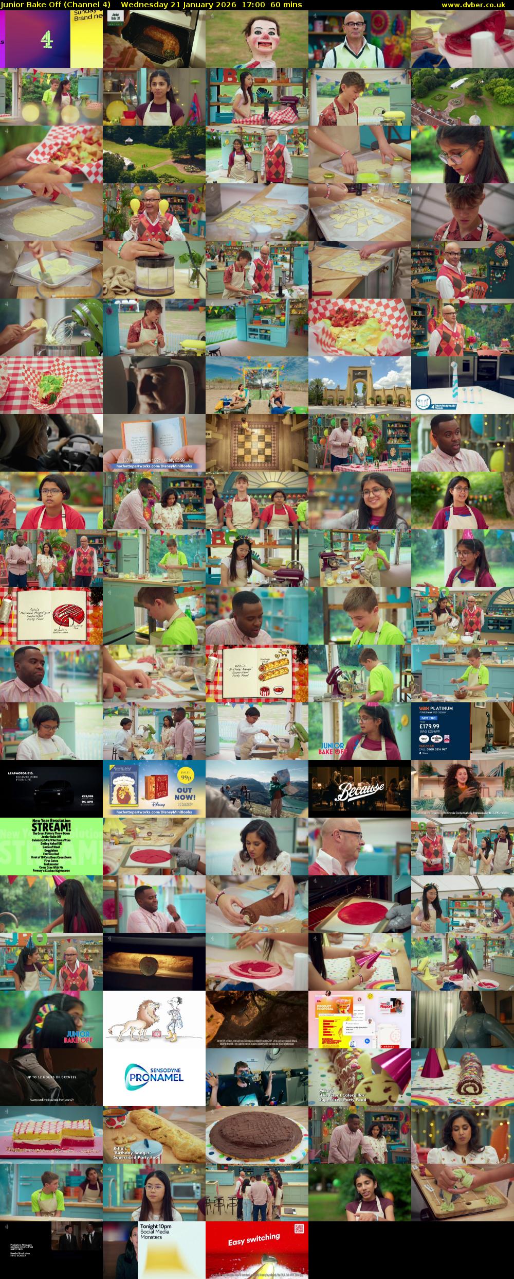 Junior Bake Off (Channel 4) Wednesday 21 January 2026 17:00 - 18:00