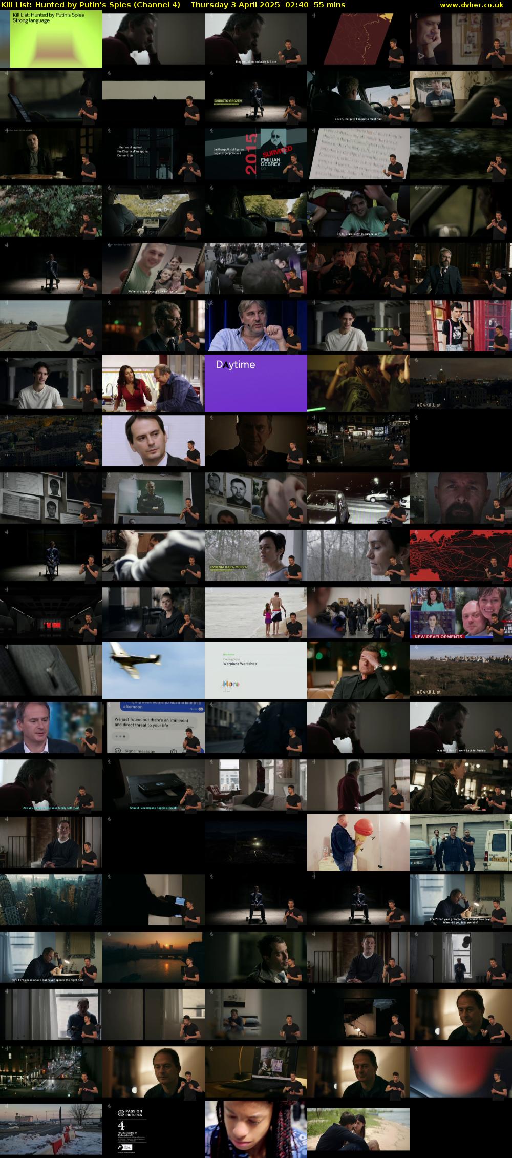 Kill List: Hunted by Putin's Spies (Channel 4) Thursday 3 April 2025 02:40 - 03:35