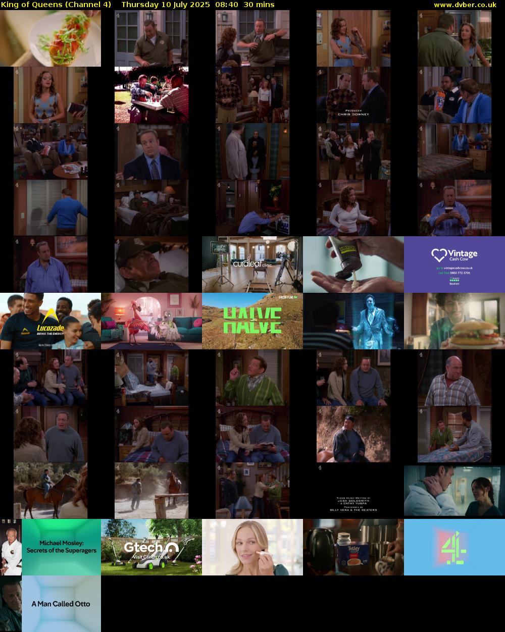 King of Queens (Channel 4) Thursday 10 July 2025 08:40 - 09:10
