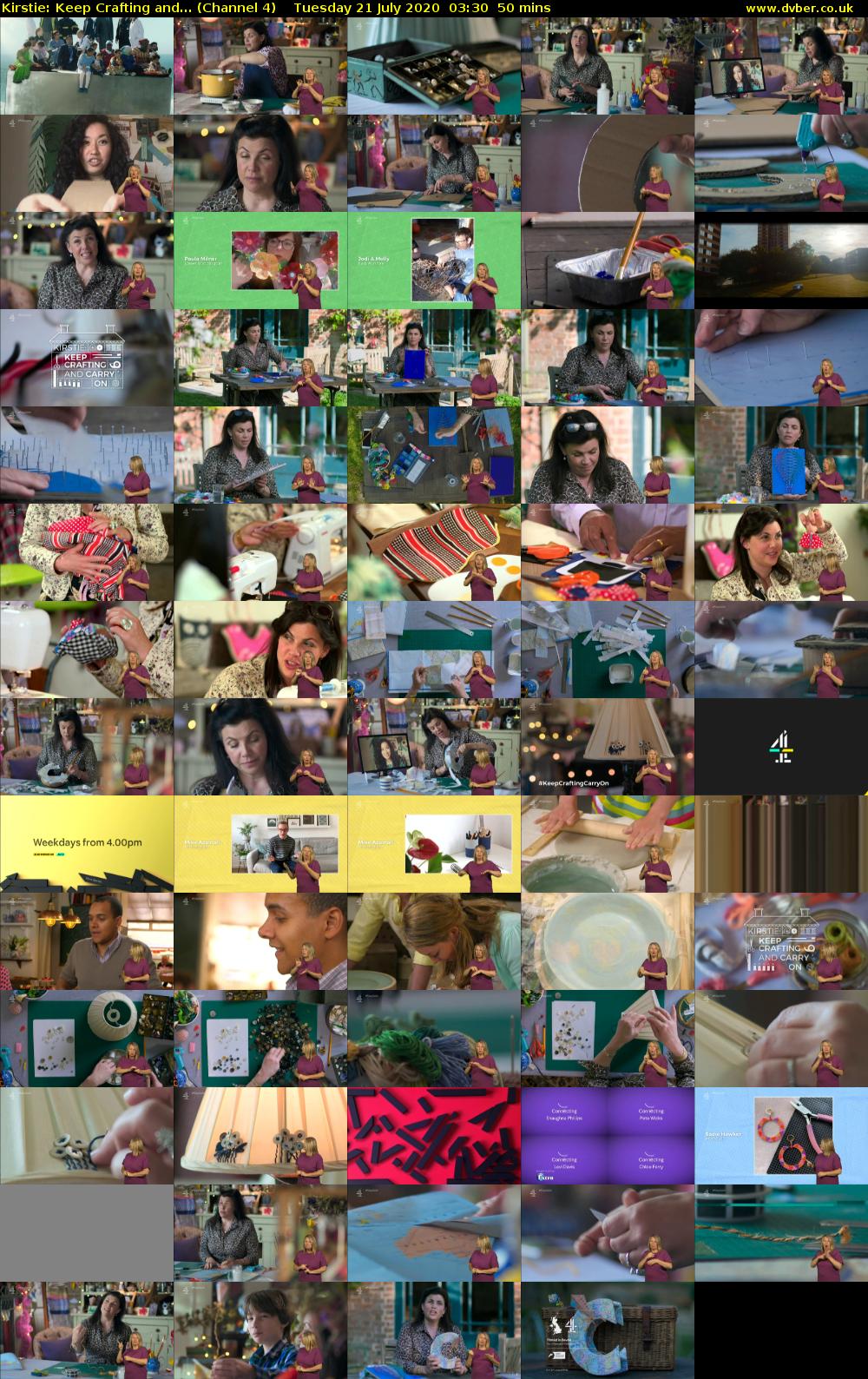 Kirstie: Keep Crafting and... (Channel 4) Tuesday 21 July 2020 03:30 - 04:20