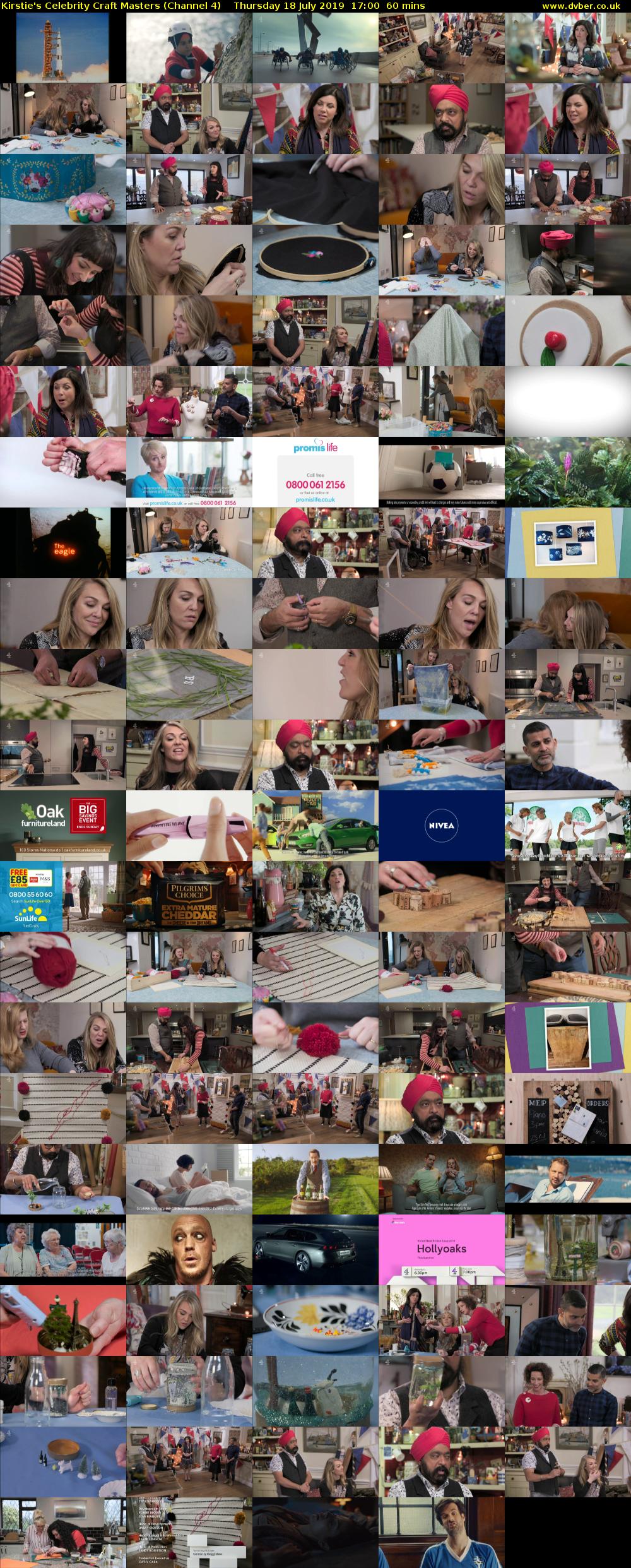 Kirstie's Celebrity Craft Masters (Channel 4) Thursday 18 July 2019 17:00 - 18:00
