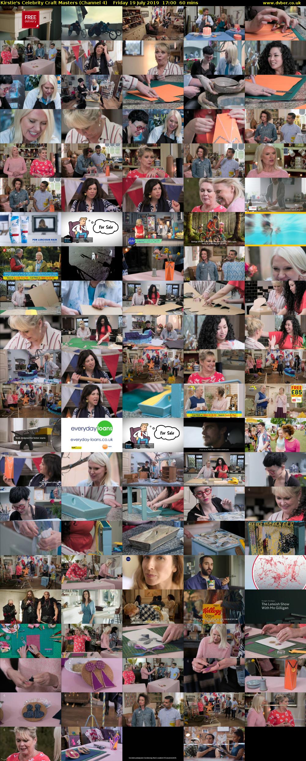 Kirstie's Celebrity Craft Masters (Channel 4) Friday 19 July 2019 17:00 - 18:00