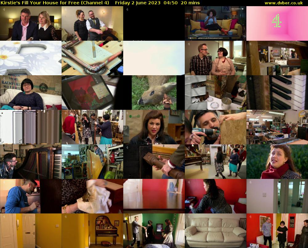 Kirstie's Fill Your House for Free (Channel 4) Friday 2 June 2023 04:50 - 05:10