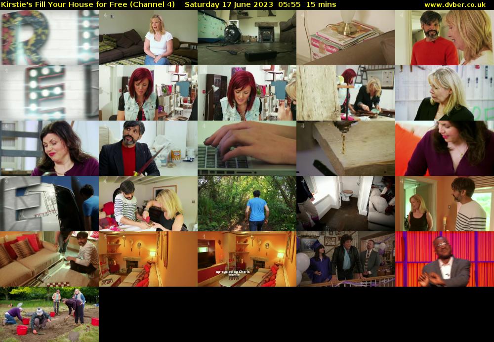 Kirstie's Fill Your House for Free (Channel 4) Saturday 17 June 2023 05:55 - 06:10