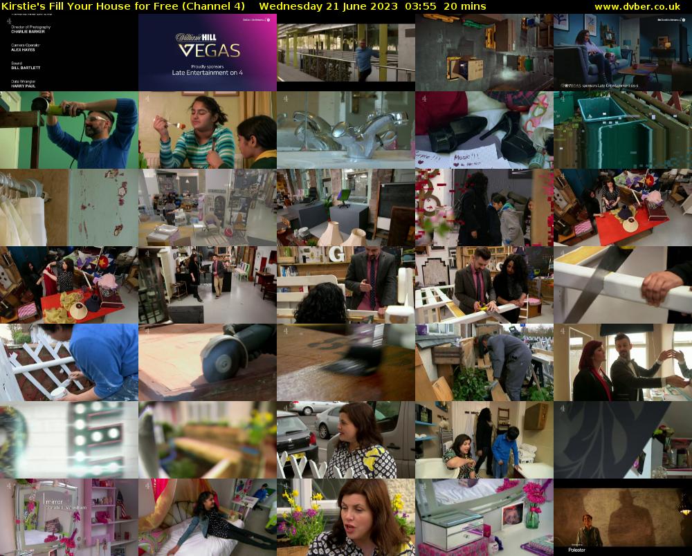 Kirstie's Fill Your House for Free (Channel 4) Wednesday 21 June 2023 03:55 - 04:15