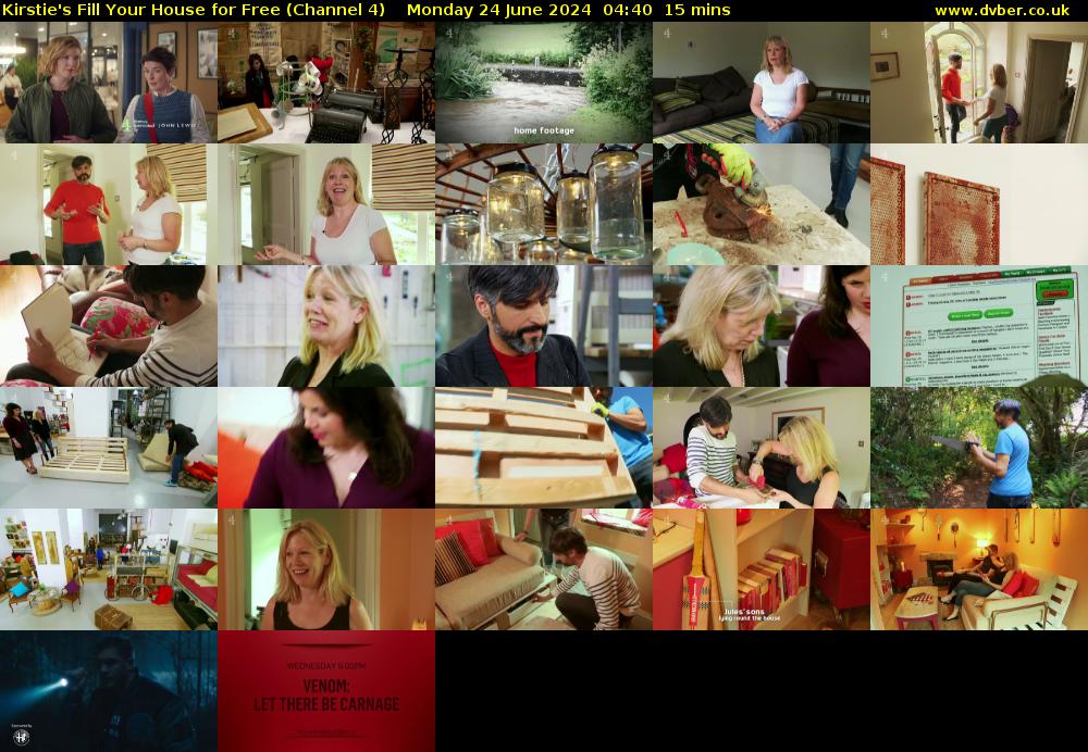 Kirstie's Fill Your House for Free (Channel 4) Monday 24 June 2024 04:40 - 04:55