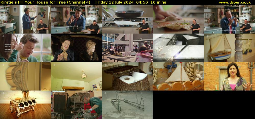 Kirstie's Fill Your House for Free (Channel 4) Friday 12 July 2024 04:50 - 05:00