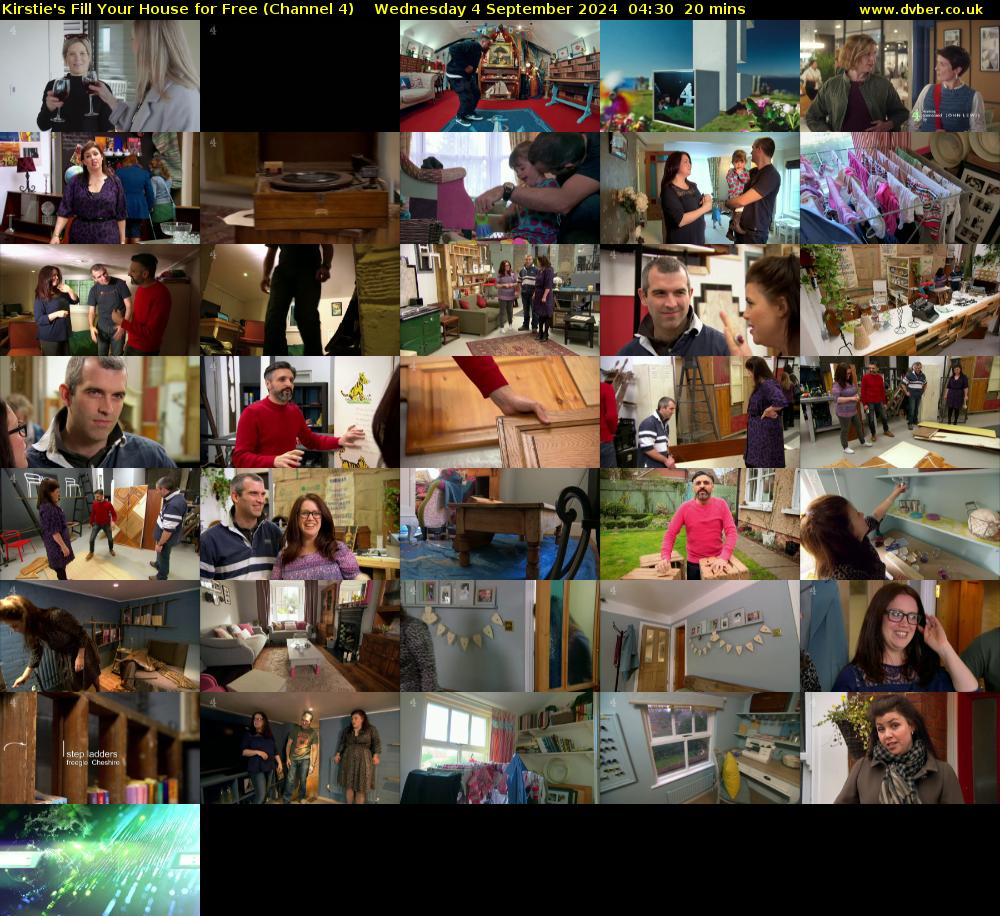 Kirstie's Fill Your House for Free (Channel 4) Wednesday 4 September 2024 04:30 - 04:50
