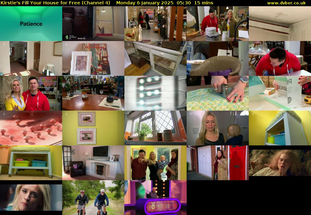 Kirstie's Fill Your House for Free (Channel 4) Monday 6 January 2025 05:30 - 05:45