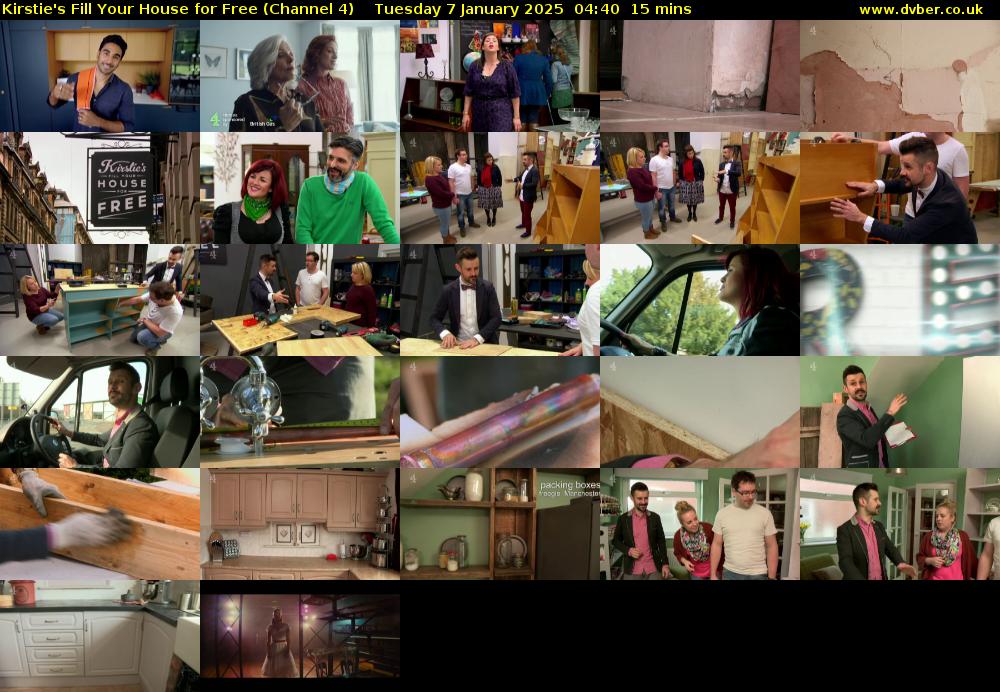 Kirstie's Fill Your House for Free (Channel 4) Tuesday 7 January 2025 04:40 - 04:55