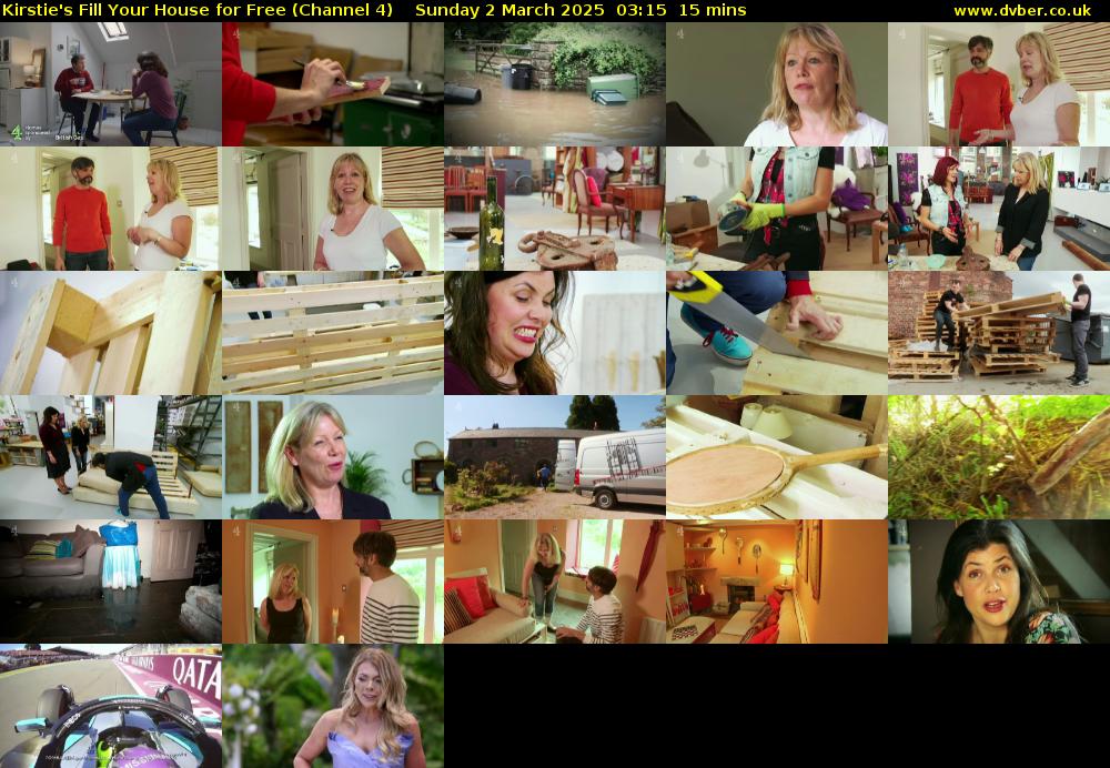 Kirstie's Fill Your House for Free (Channel 4) Sunday 2 March 2025 03:15 - 03:30