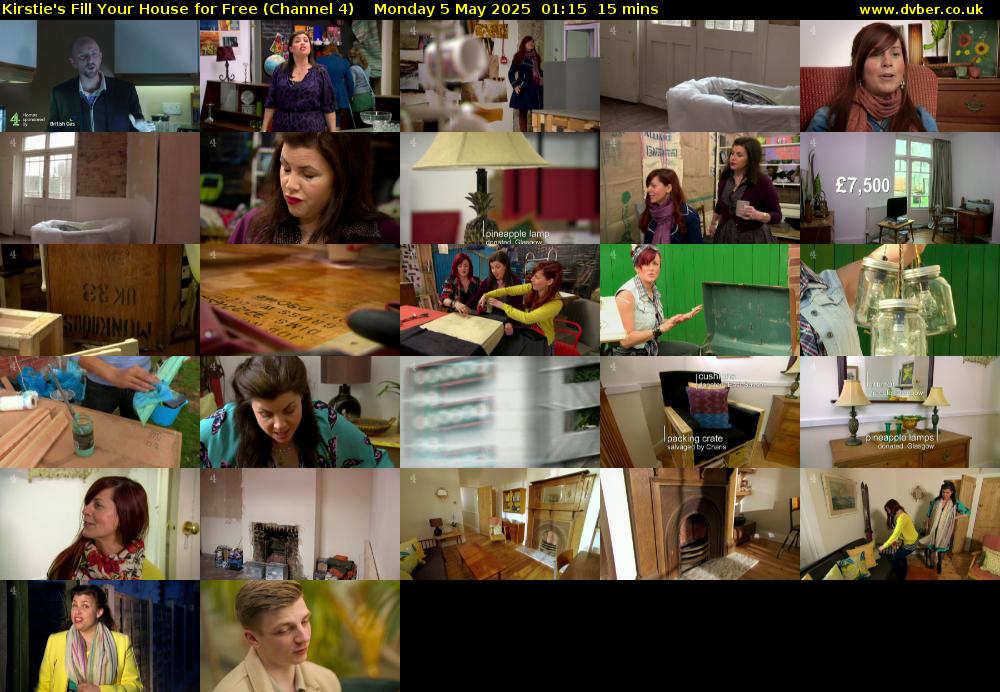 Kirstie's Fill Your House for Free (Channel 4) Monday 5 May 2025 01:15 - 01:30