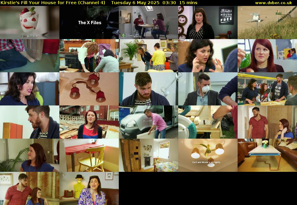 Kirstie's Fill Your House for Free (Channel 4) Tuesday 6 May 2025 03:30 - 03:45